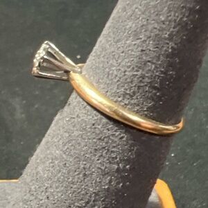 14k Yellow Gold Diamond Cluster Engagement Ring Size 6